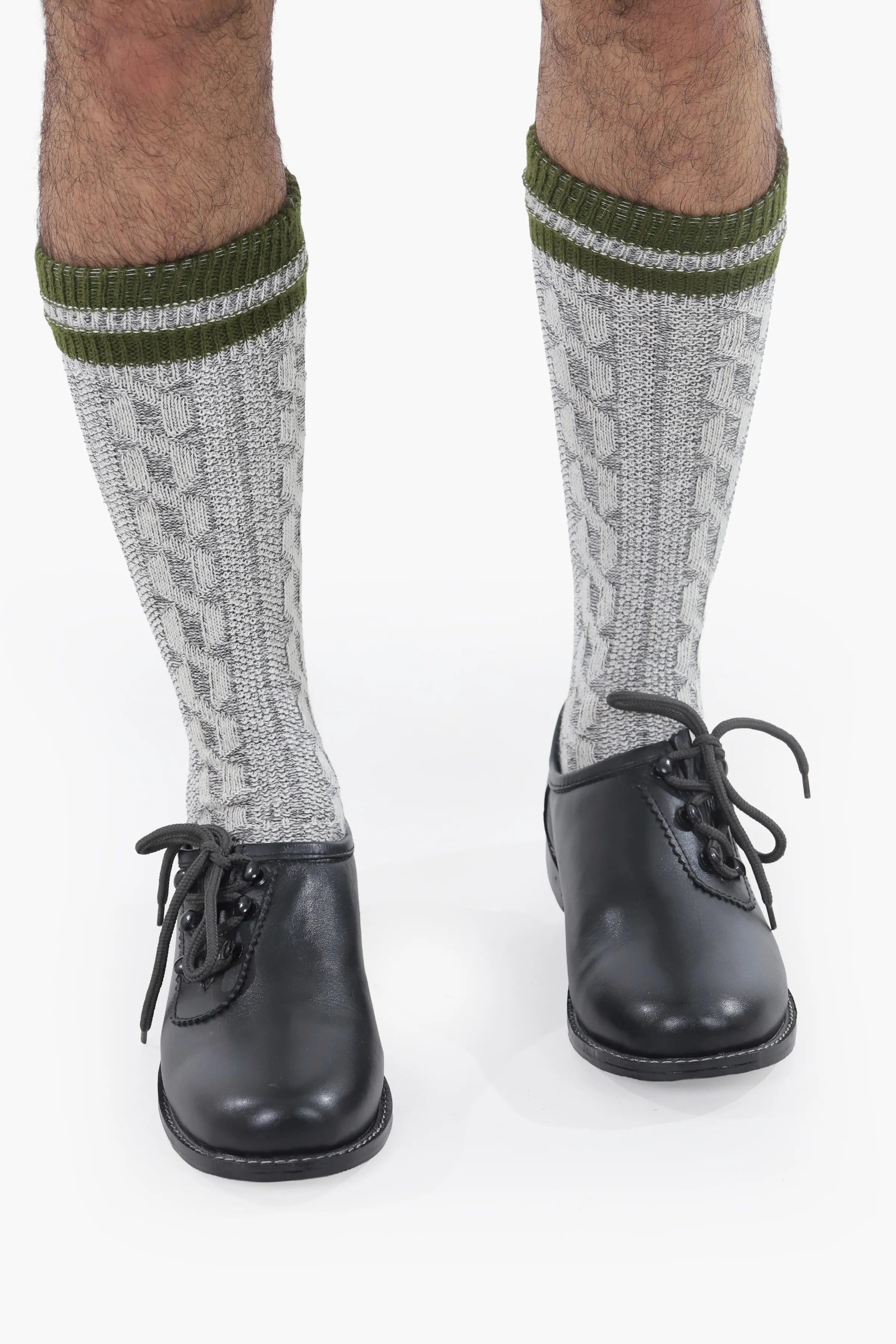 Traditional Black Haferl Shoes for Men