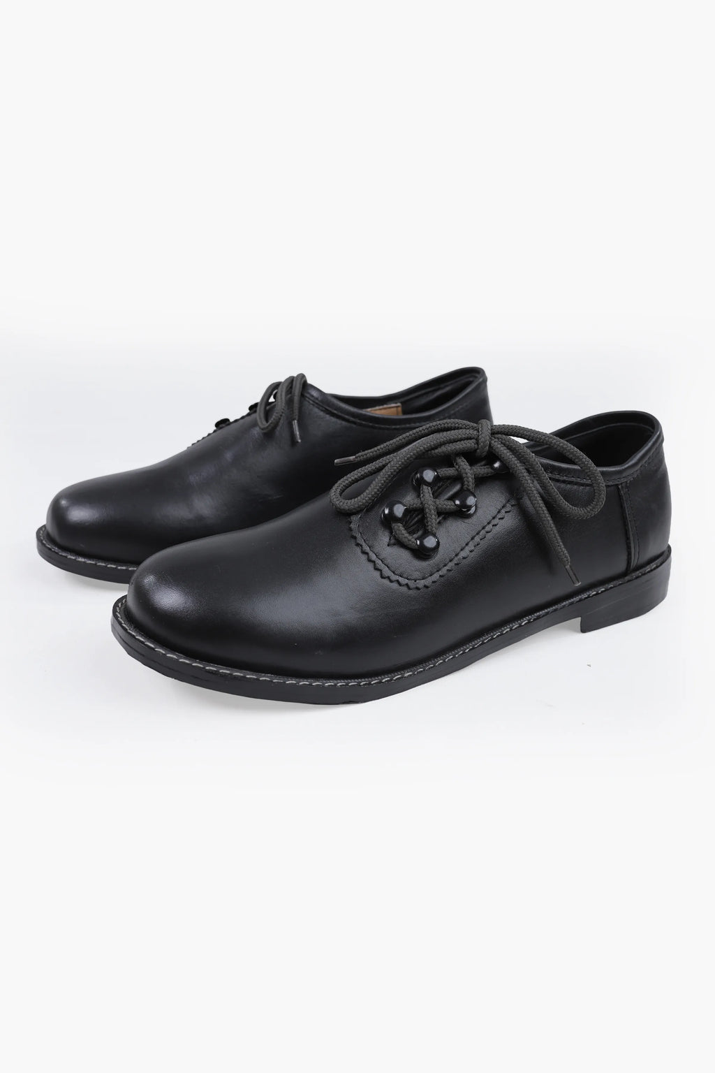 Traditional Black Haferl Shoes for Men