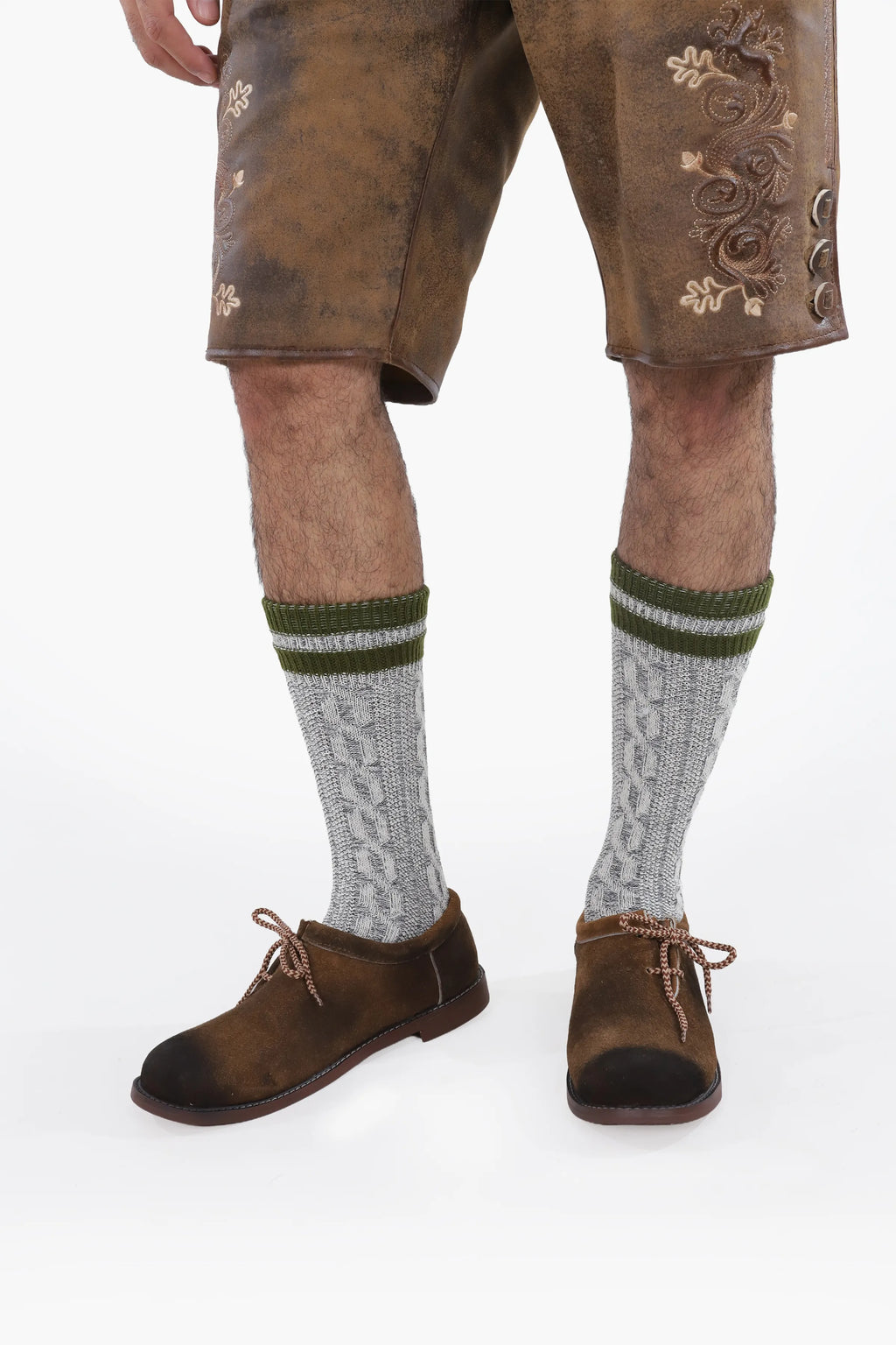Traditional Brown Lederhosen Shoes for Men
