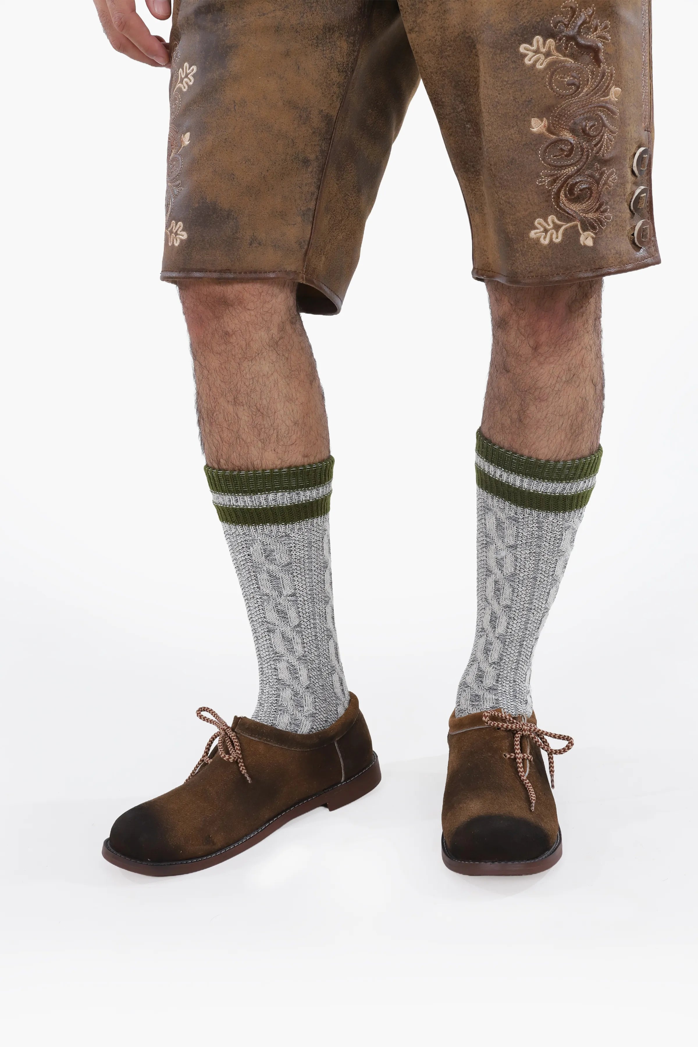 Traditional Brown Lederhosen Shoes for Men