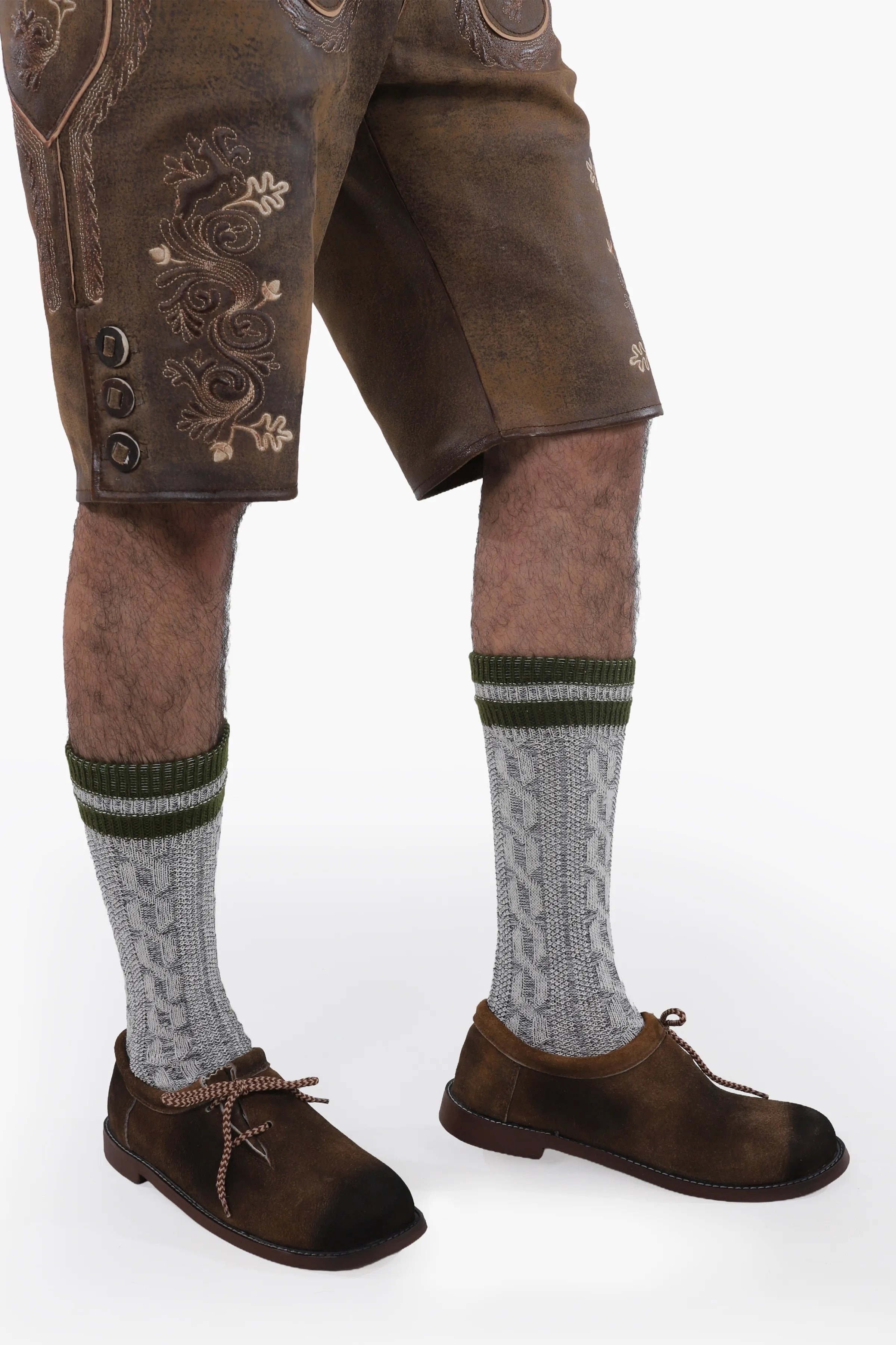 Traditional Brown Lederhosen Shoes for Men