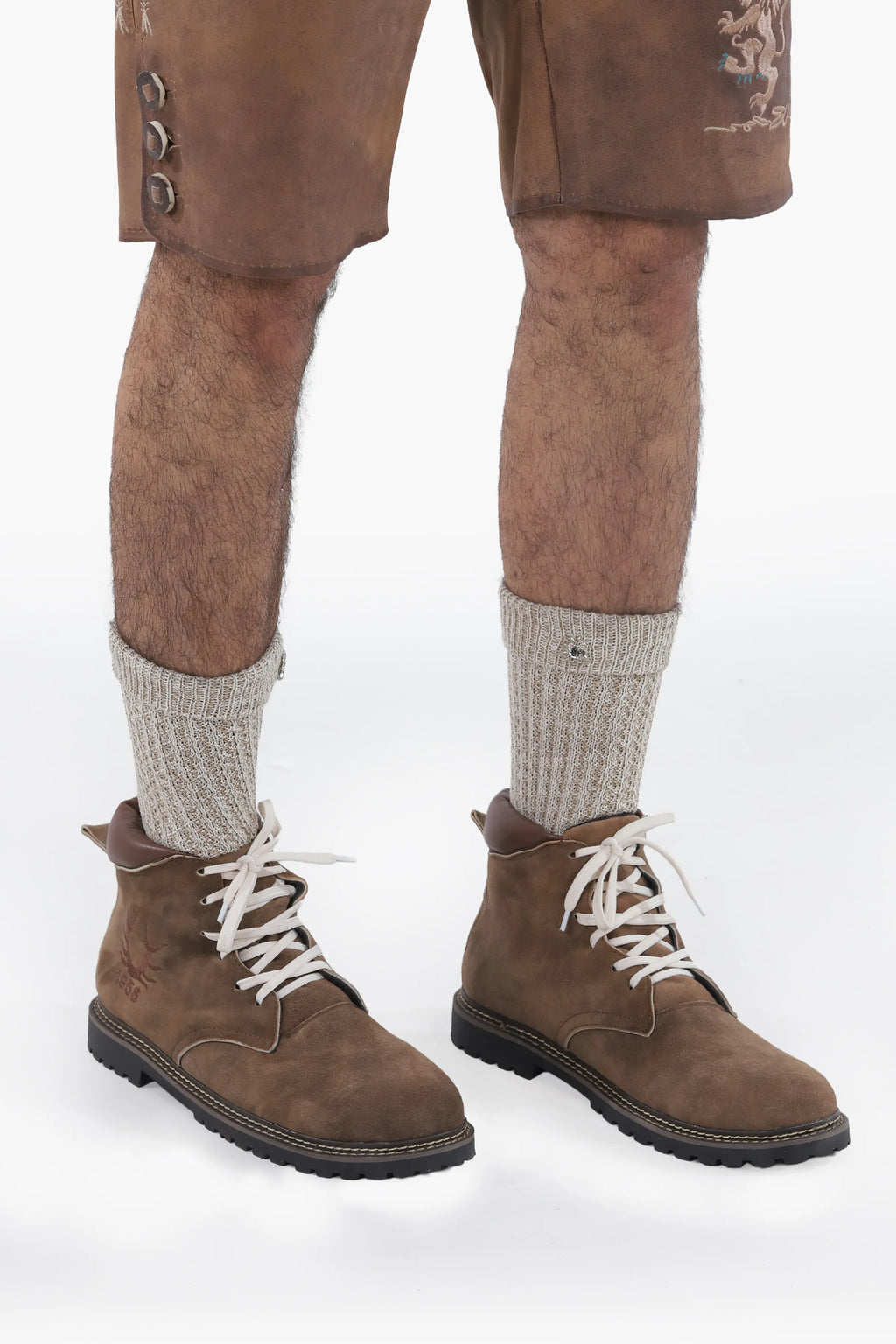 Men's Brown Suede Lederhosen Boots