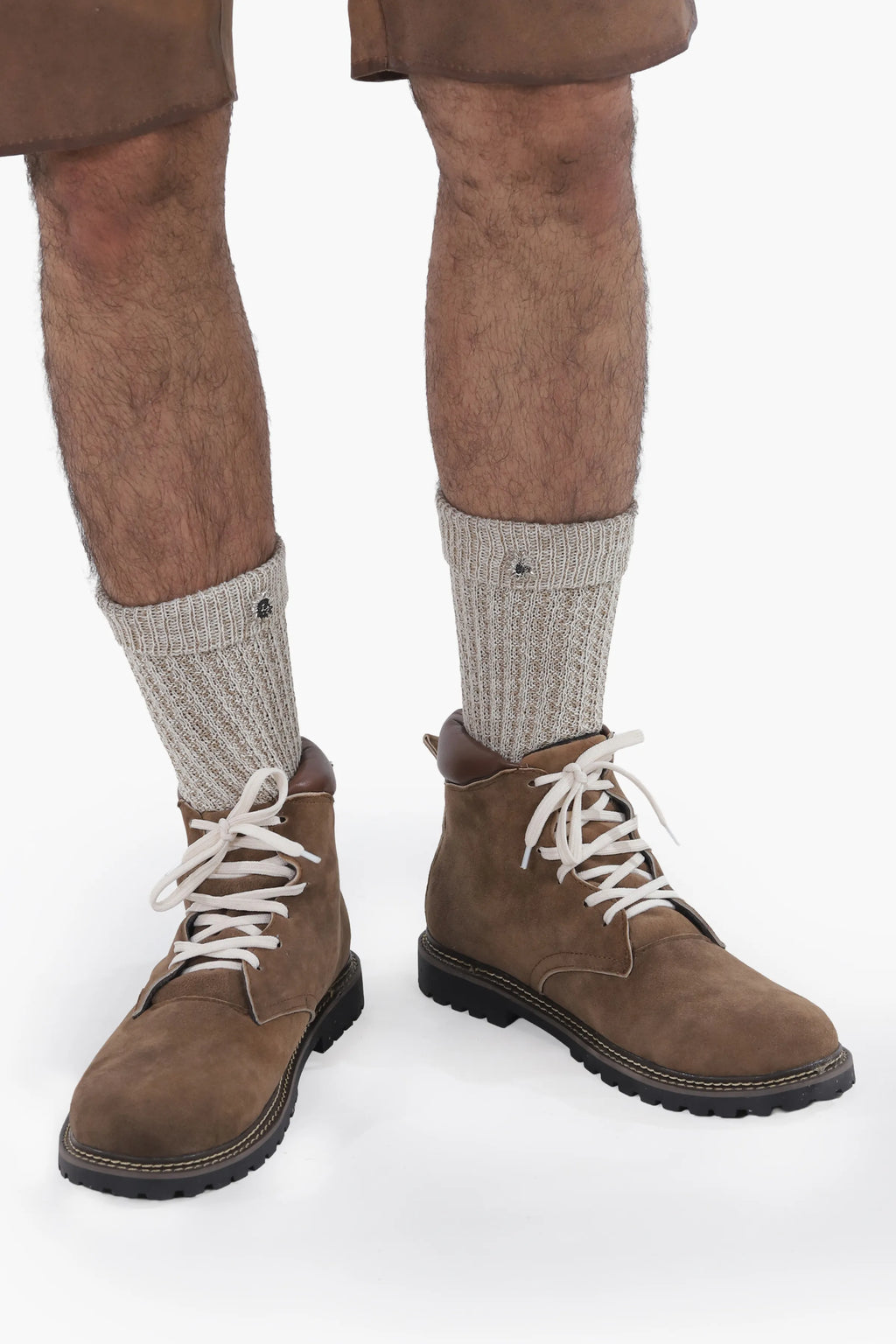 Men's Brown Suede Lederhosen Boots