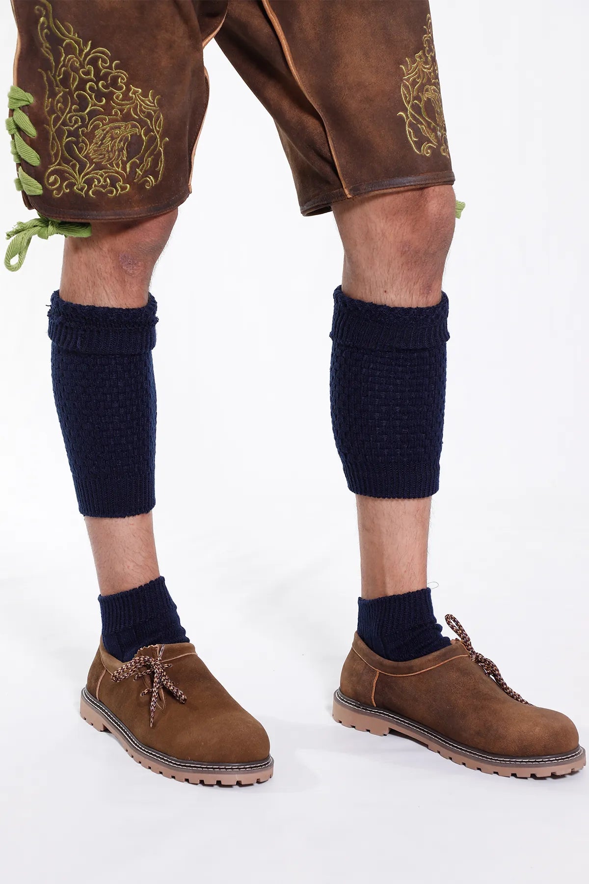 2 Piece Blue Loferl Trachten Socks for Oktoberfest and Bavarian Occasions