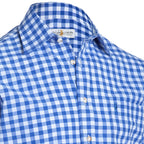 Shirt Small Checkered Cobalt Blue
