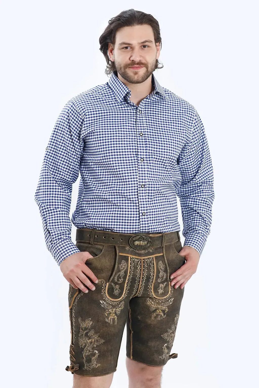 Premium Lederhosen Men Outfit Raw Brown Set