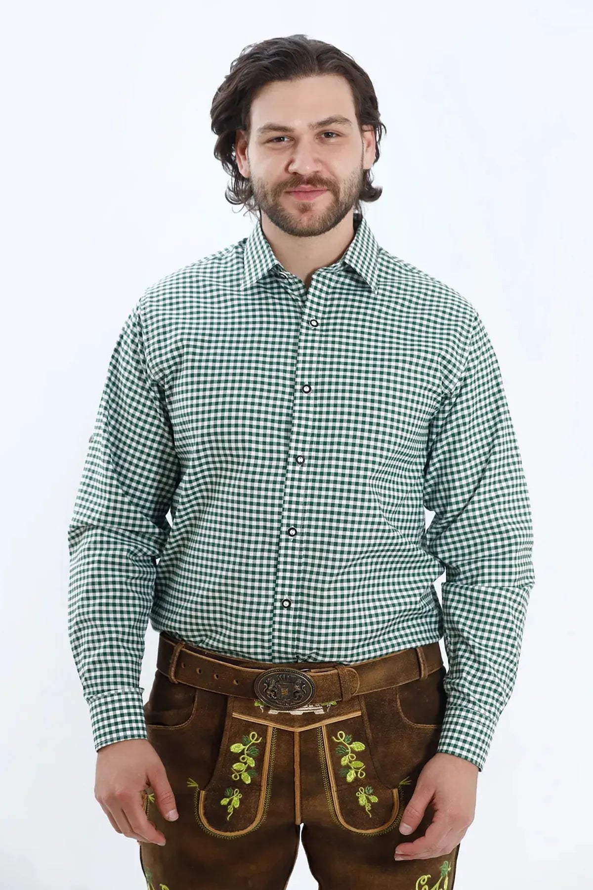 German Lederhosen Men Shorts Ash Brown Set