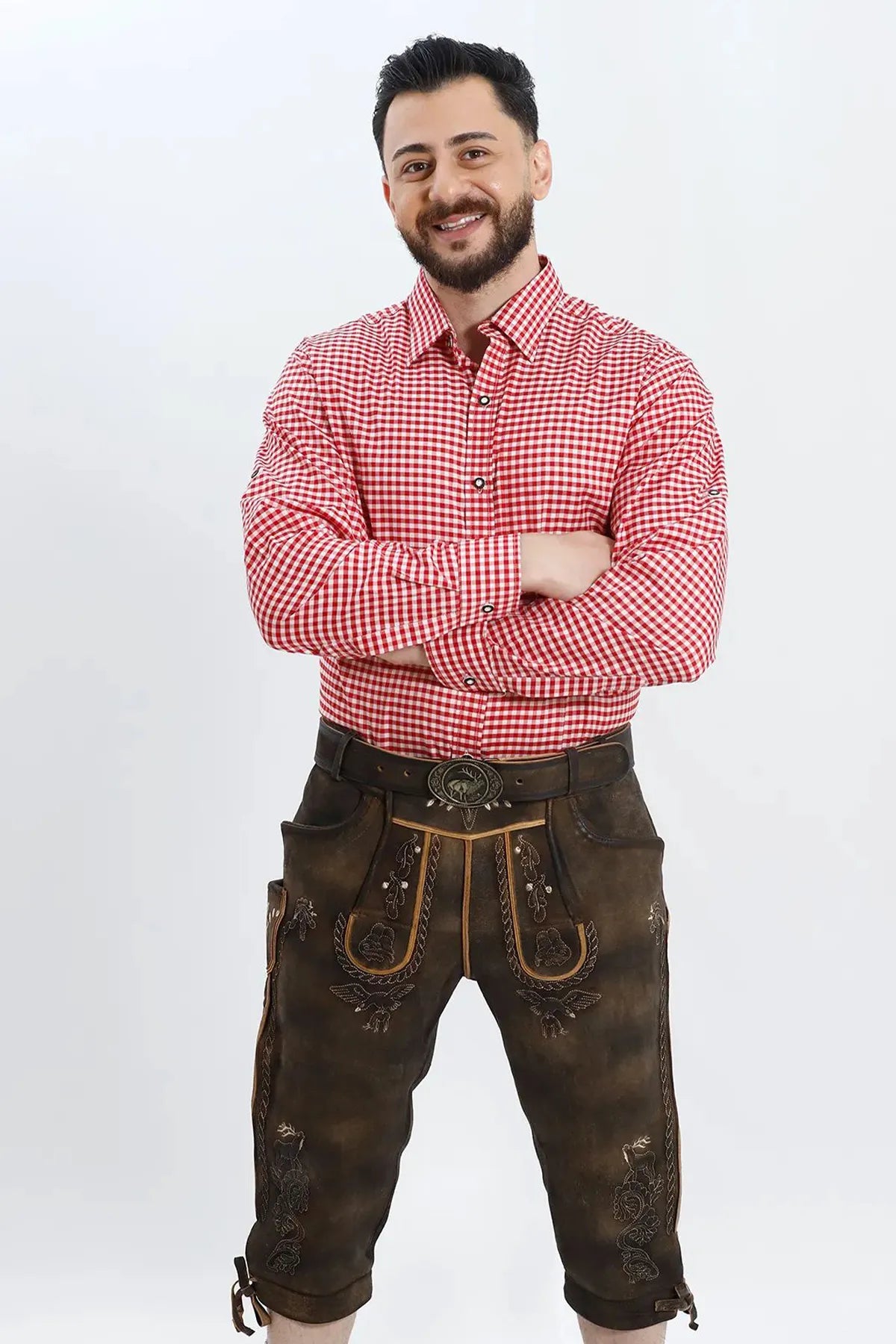 Shirt Small Checkered Dark Red – Lederhosen Store Shirt Small Checkered Dark Red – Lederhosen Store