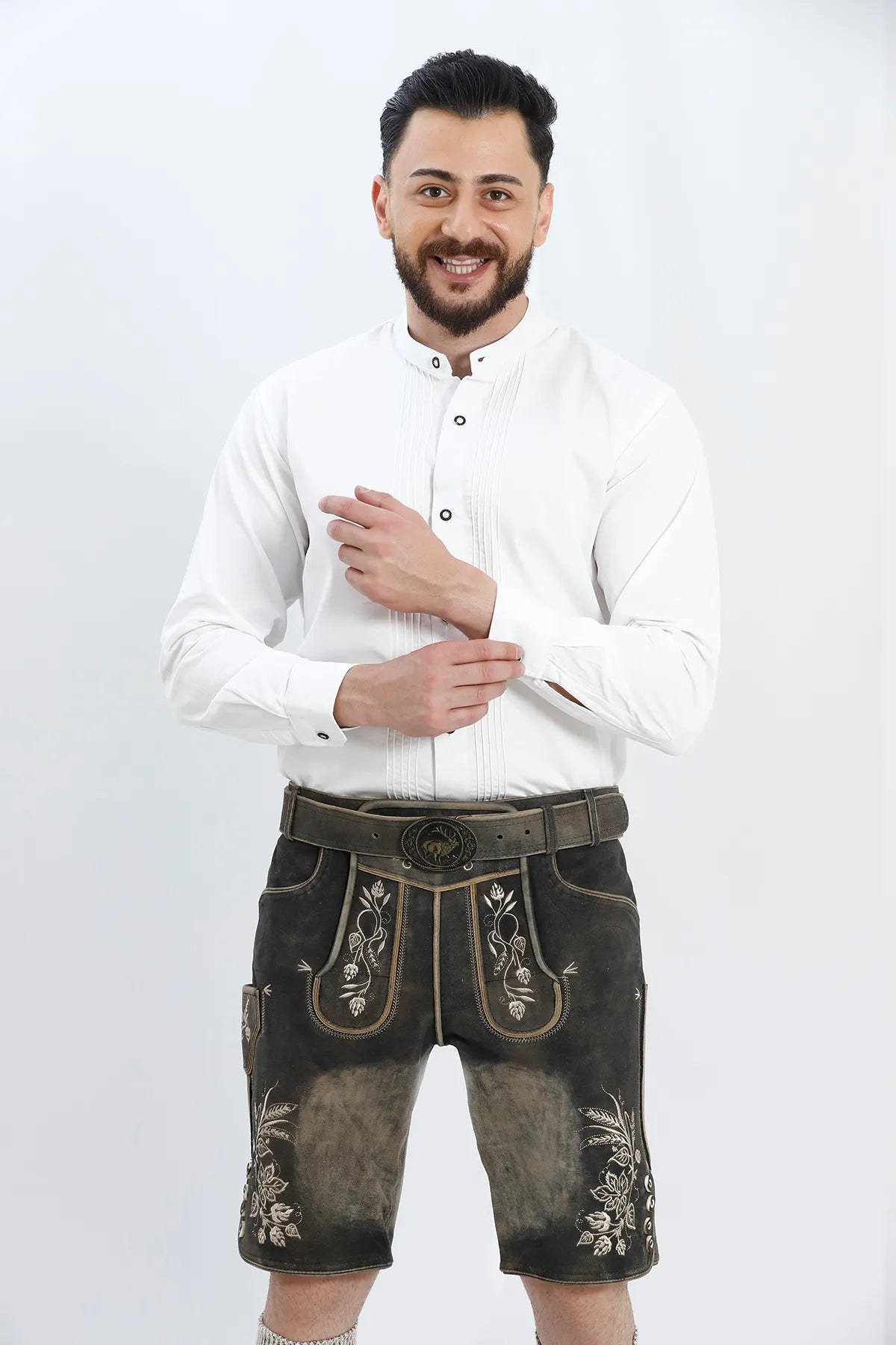 bavarian dress shirt Lederhosen Shirt for Men | Classic Checkered Blue