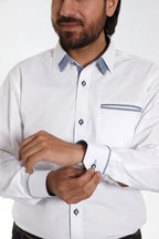 Men's Authentic German Shirt with Blue Trim