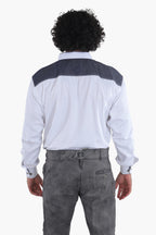 Classic Alpine Shirt with Royal Blue Cuffs