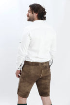 White Lederhosen Shirt with Contrasting Black Boundaries