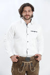White Lederhosen Shirt with Contrasting Black Boundaries