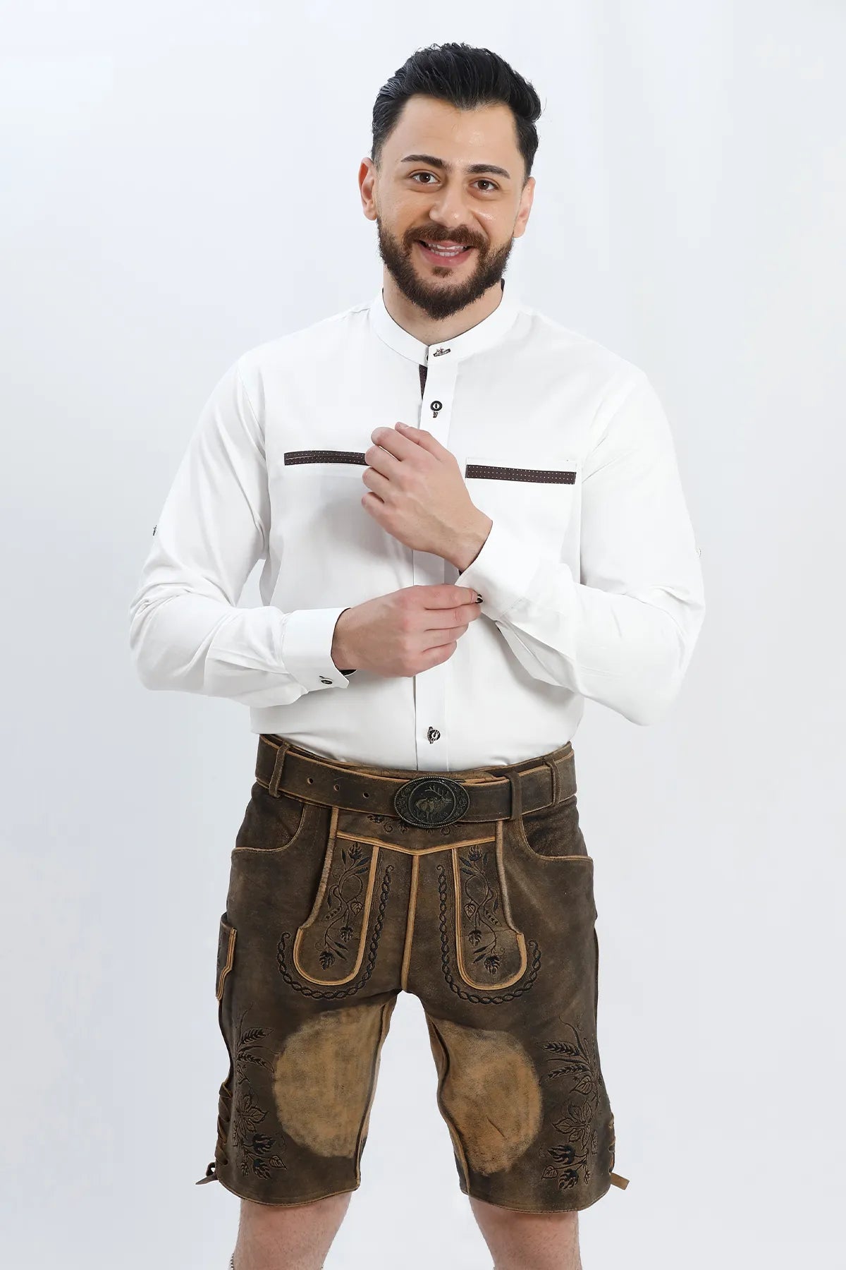 Traditional Lederhosen White Shirt for Oktoberfest
