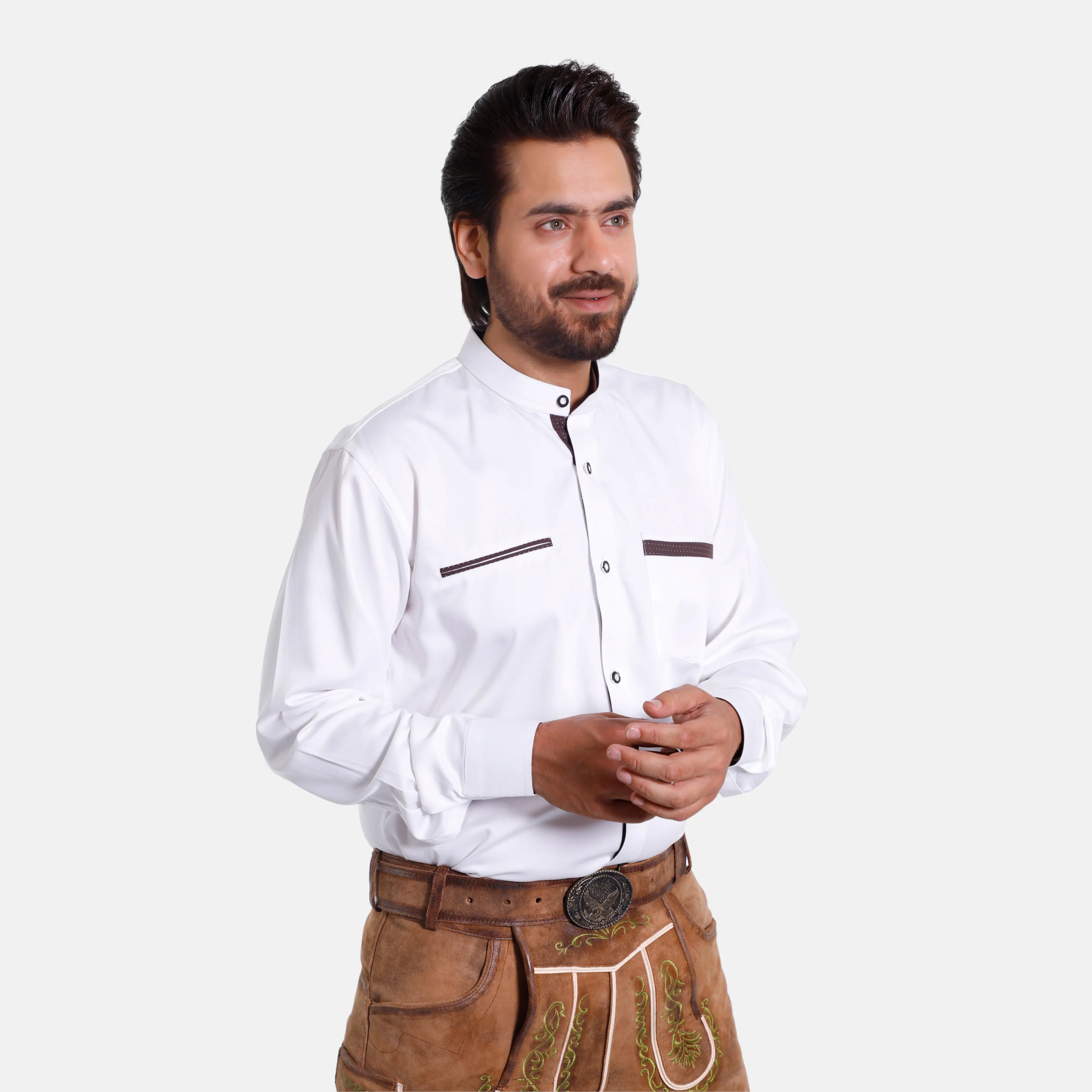 Traditional German Leather Embroidered Elegance Set