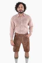 Traditional Brown Checkered Shirt for Lederhosen