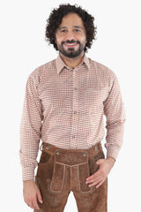 Traditional Brown Checkered Shirt for Lederhosen