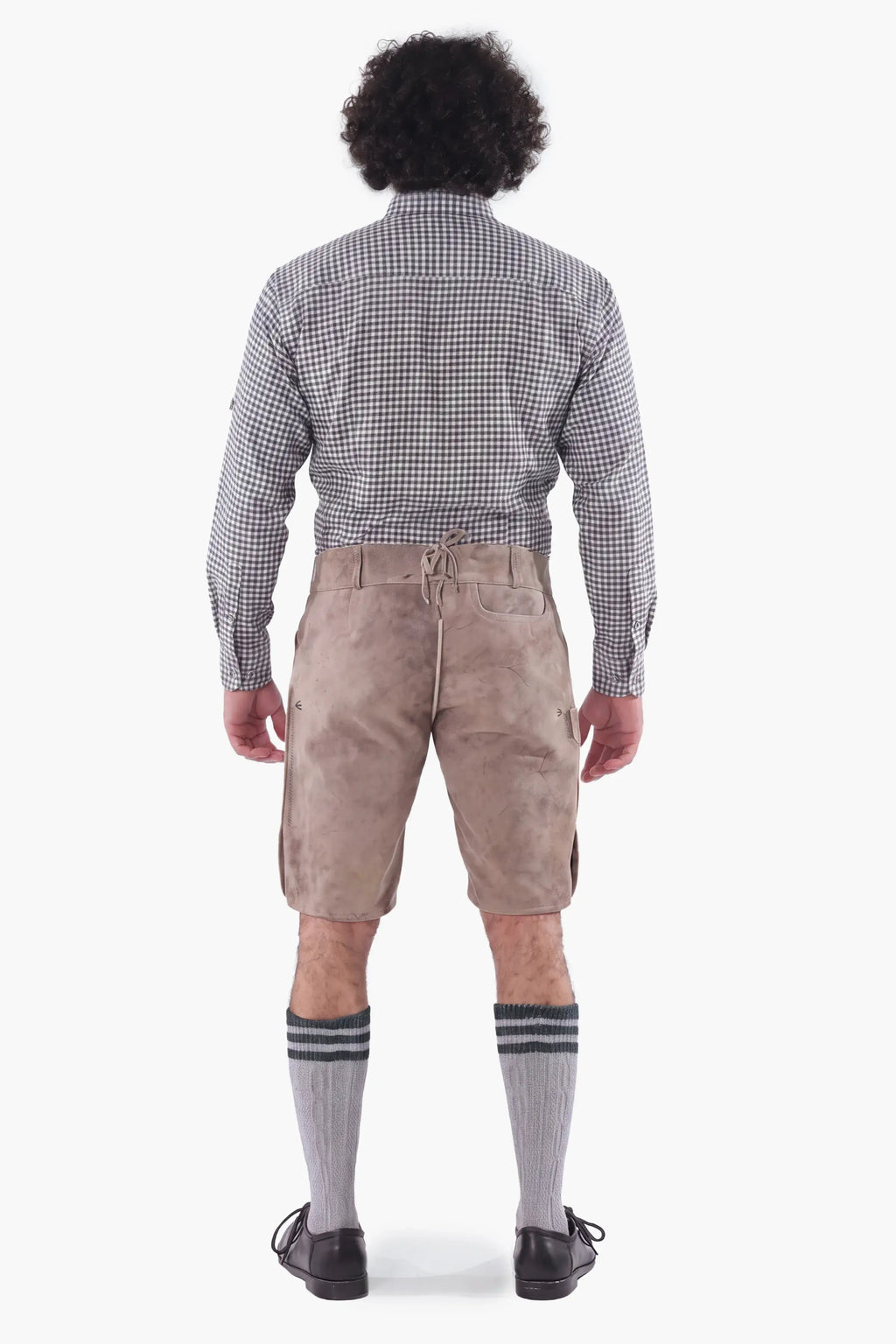 Traditional Black Checkered Shirt for Lederhosen