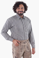 Traditional Black Checkered Shirt for Lederhosen
