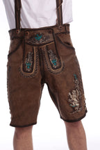 Deep Brown Knee Length Barvarian Lederhosen