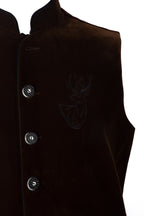 Embroidered Traditional German Waistcoat Brown
