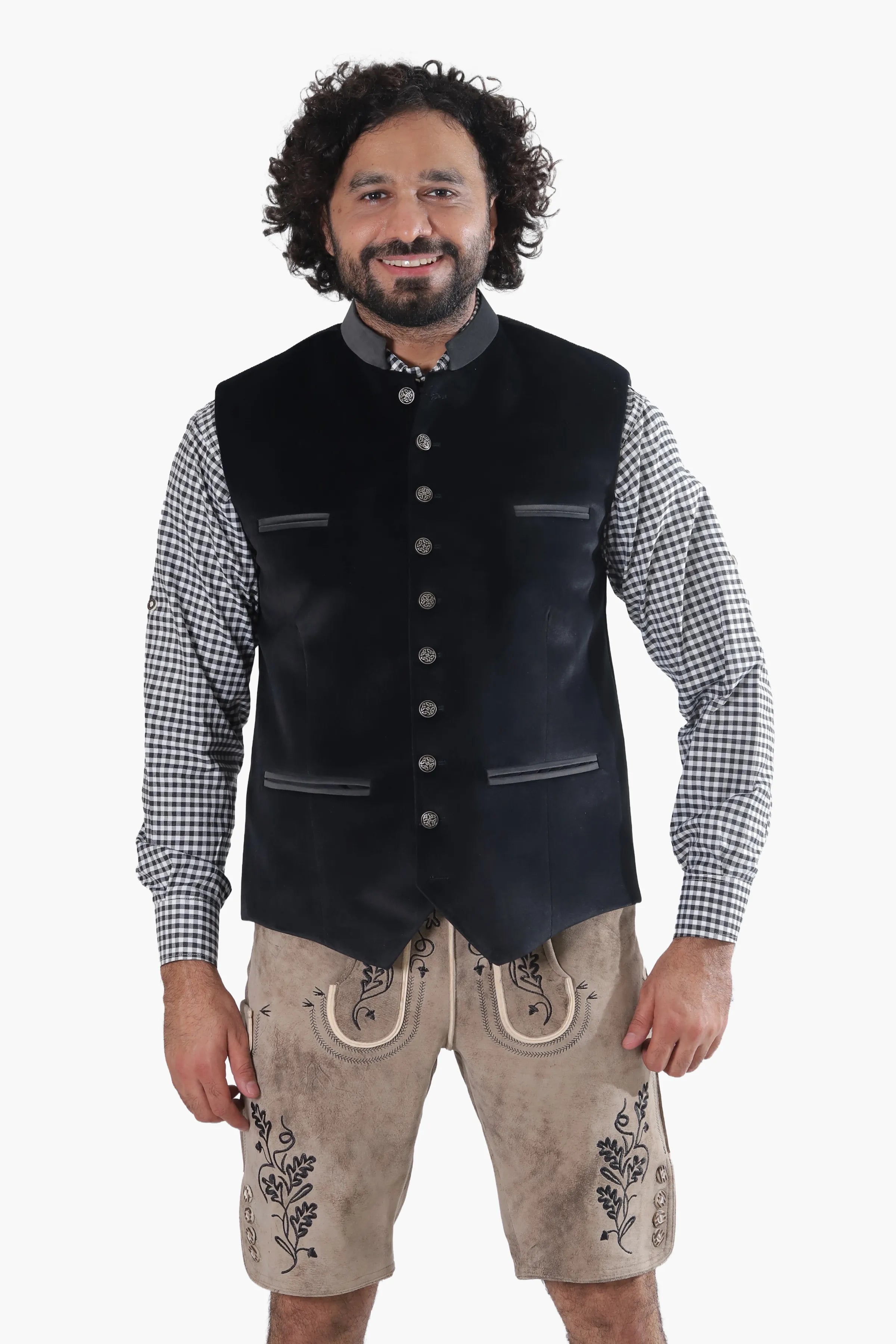 Men's Black Suede Lederhosen Vest