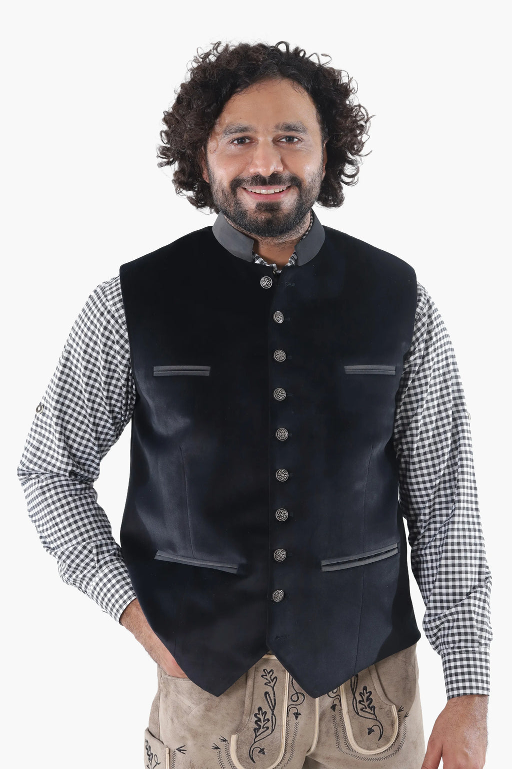 Men's Black Suede Lederhosen Vest