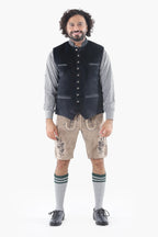 Men's Black Suede Lederhosen Vest