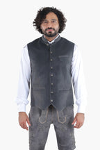 Men's Charcoal Grey Lederhosen Vest Coat