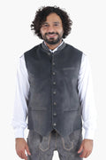 Men's Charcoal Grey Lederhosen Vest Coat