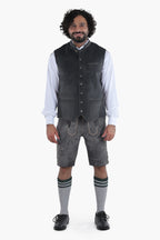 Men's Charcoal Grey Lederhosen Vest Coat