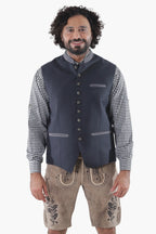 Men's Charcoal Black Trachten Waistcoat