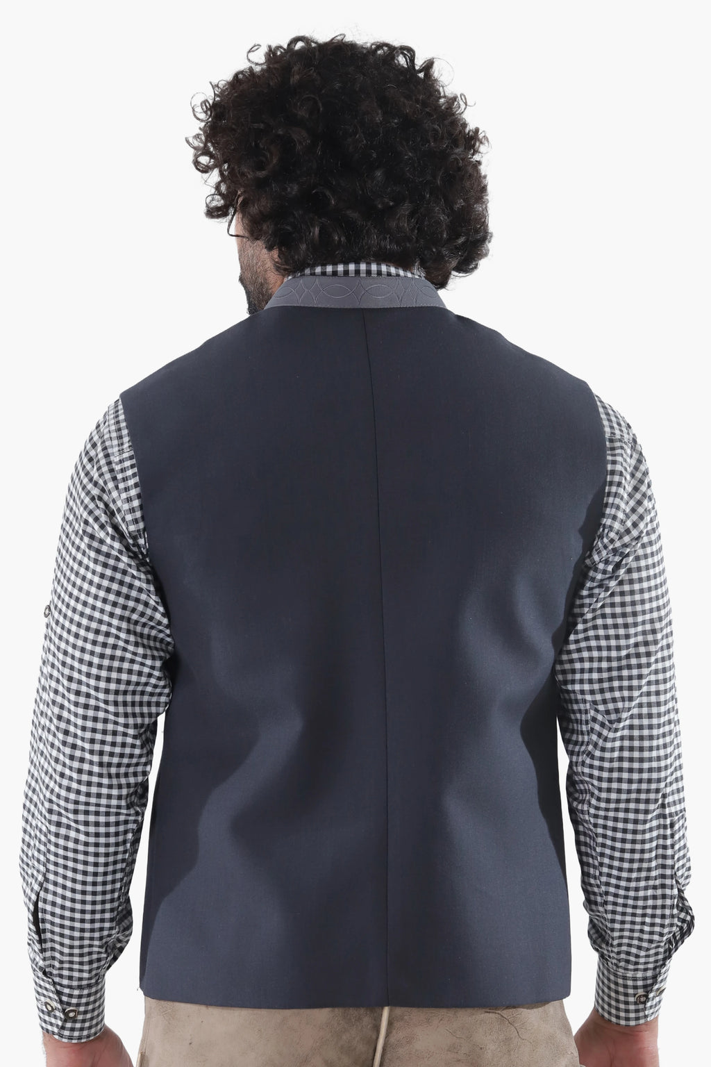 Men's Charcoal Black Trachten Waistcoat