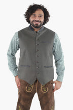 Men's Forest Green Lederhosen Waistcoat