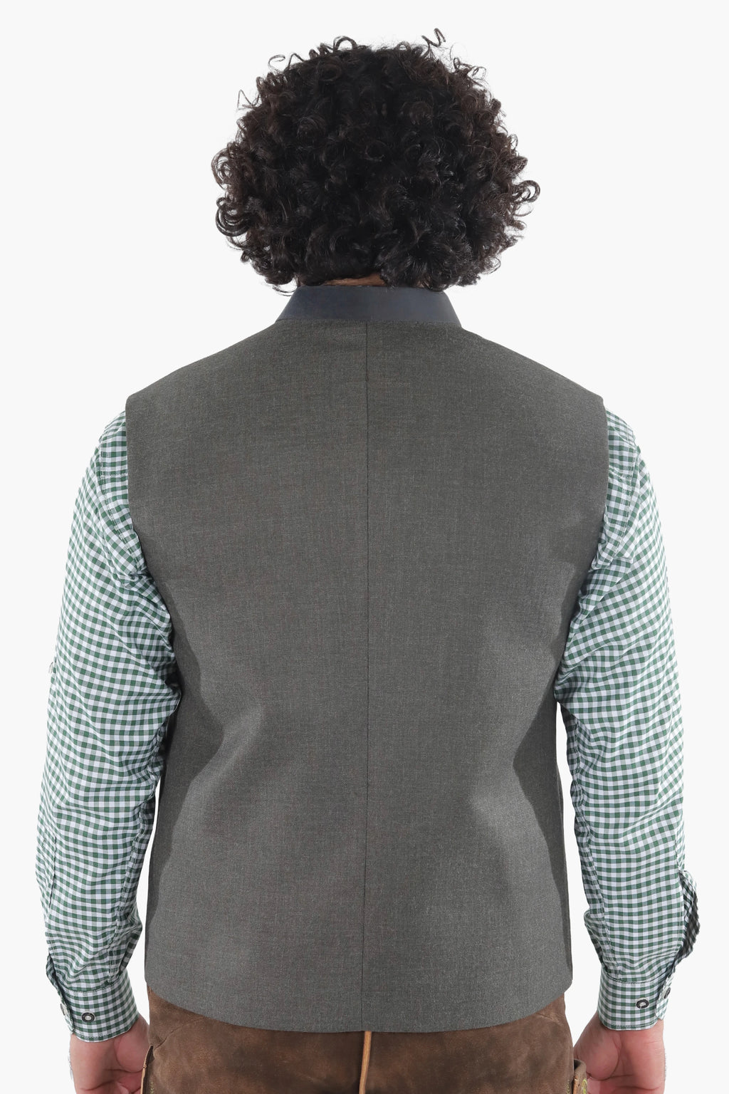 Men's Forest Green Lederhosen Waistcoat