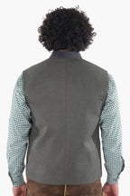 Men's Forest Green Lederhosen Waistcoat