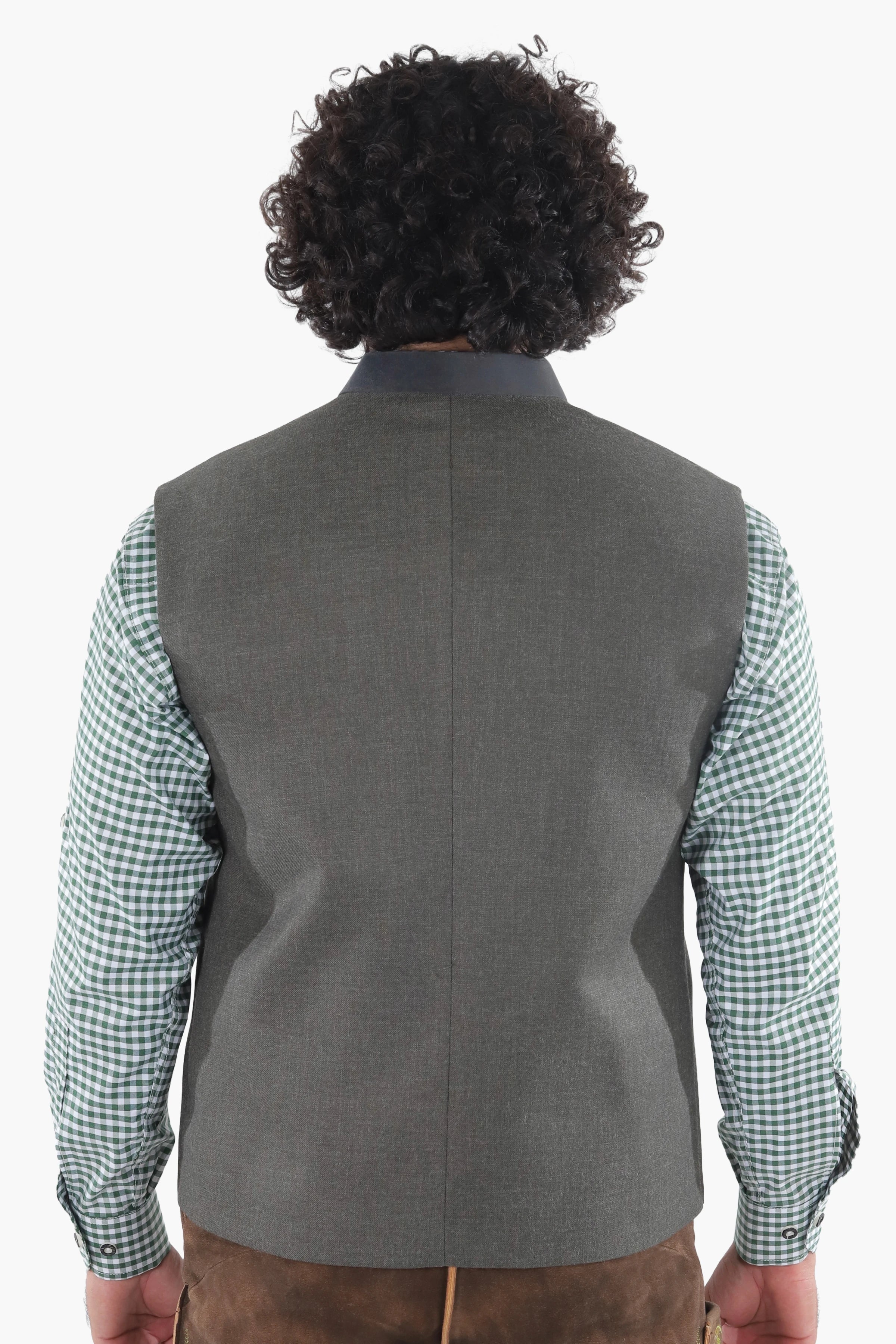 Men's Forest Green Lederhosen Waistcoat