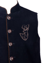 Embroidered German Waistcoat Dull Black