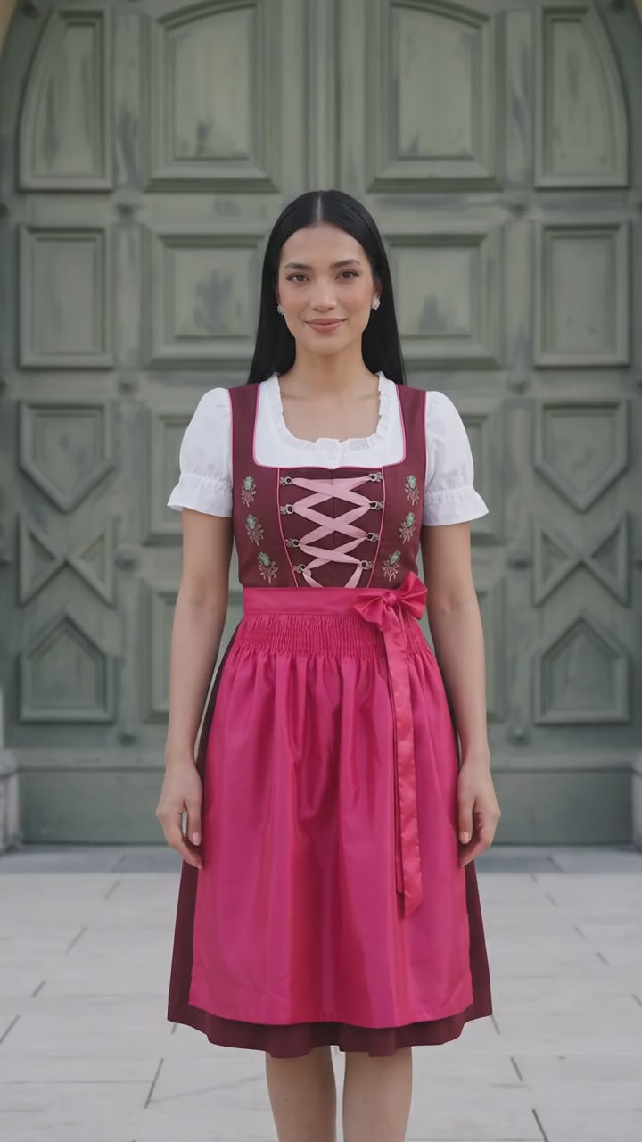 Vintage Bavarian Berry Plum Pink Allure Dirndl